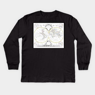 World map wall art 1665 dorm decor mappemonde Art Print Kids Long Sleeve T-Shirt